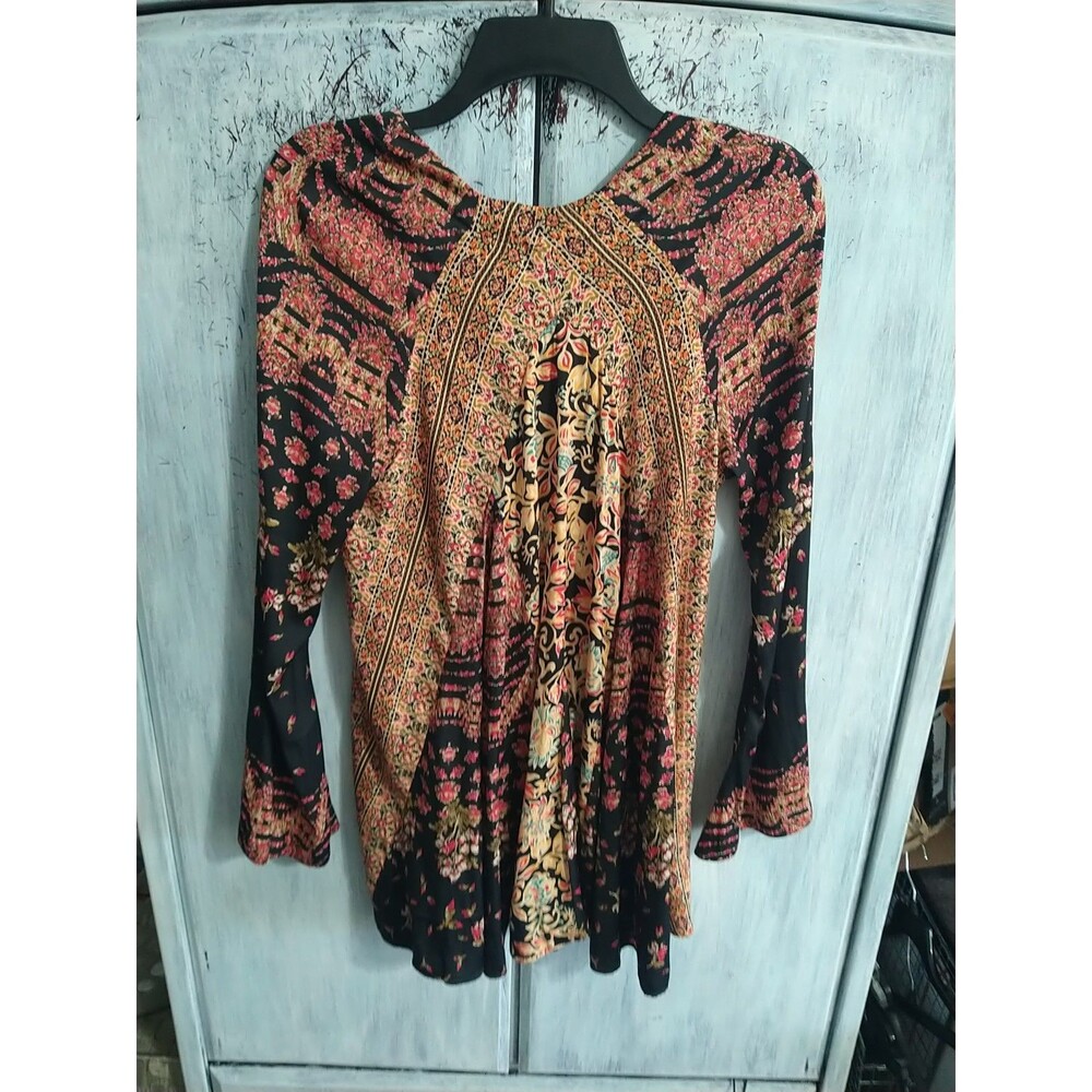 Free People Flared Sleeve Tie Back Mini Dress Xs Boho Cottage Core Feminine